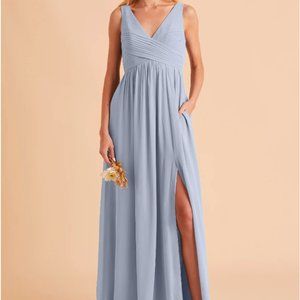 LAURIE EMPIRE DRESS - DUSTY BLUE